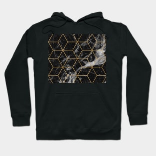 Golden deco black marble geo Hoodie